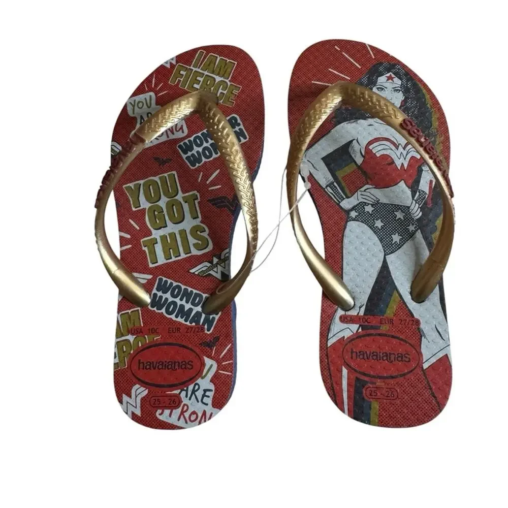 Havaianas Kids Wonder Woman Flip Flops Sandals Superhero Character‎ Girls 10C